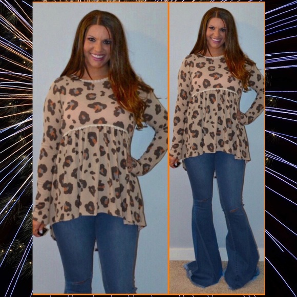 The Baby Peacock Boutique Tops - Leopard Babydoll Top